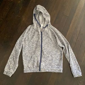 Grey crop zip up hoodie